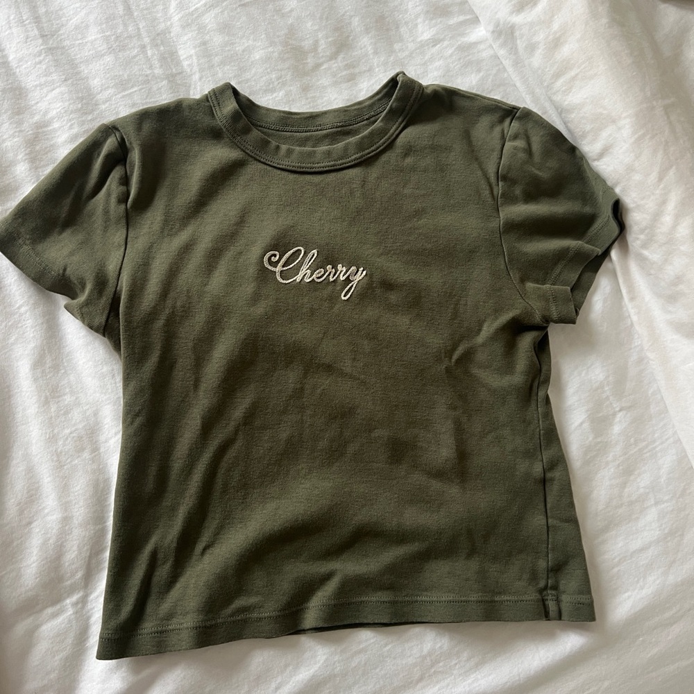 Cherry LA Embroidered Baby Tee